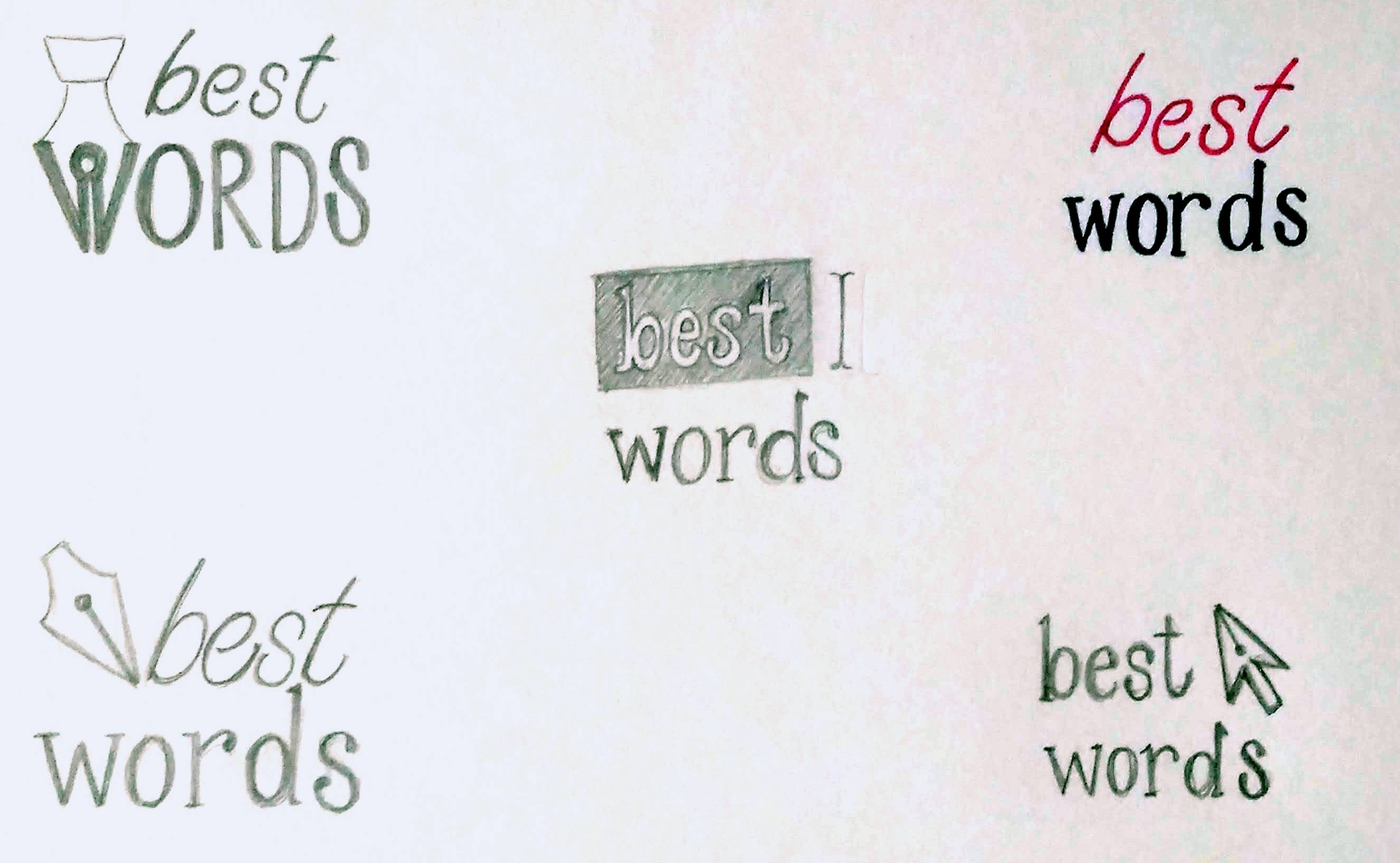 Best Words Logo Sketches