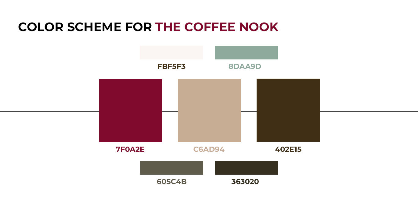 The Coffee Nook Color Scheme